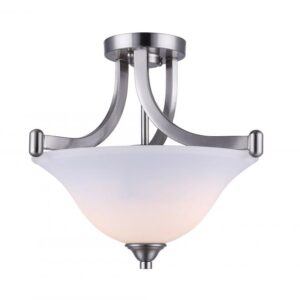 Rue, ISF587A02BN, 2 Lt Semi-Flush Mount, Flat Opal Glass