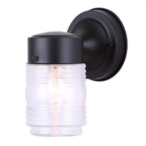 Outdoor, IOL20 BK, 1 Bulb Downlight, Clear Glass, 60W Type A or B, 3 .5 IN W x 6 IN H x 6 IN D