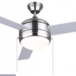 CFan 48", Calibre III BN, 3 Rev Blades, White/ Silver, Dual Mount, Pull Chains, 2x60W Type A