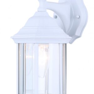 Outdoor, IOL4 WH, 1 Bulb Downlight, Clear Bevelled Glass Panels, 100W Type A