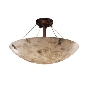 18" Semi-Flush Bowl w/ Pair Cylindrical Finials