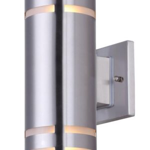 Tay 2 Light Outdoor Lantern, Nickel Finish