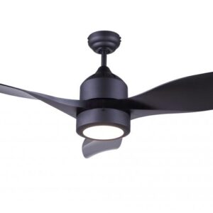 ARIA 52 inch Ceiling Fan, Black Finish with Dimmable LED Light Kit