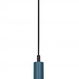 DAYLON 60-Watt 1 Light Matte Black Contemporary Pendant with Black Glass Shade