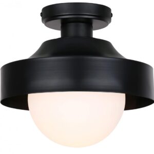BAYLOR 1 Light Outdoor Ceiling, Black Finish
