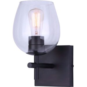 CAIN, MBK Color, 1 Lt Vanity, Clear Glass, 100W Type A, Easy Connect Inc