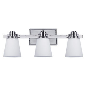 Chatham, 3 Light Vanity, Flat Opal Glass, 100W Type A, 22" W x 8 1/4" H x 7 1/4" D