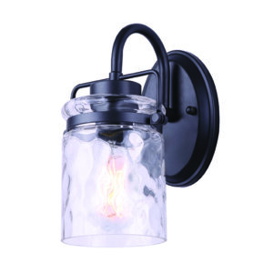 ARDEN, 1 Lt Vanity, Watermark Glass, 100W Type A, 5.75inch W x 10.5inch H x 7.25inch D