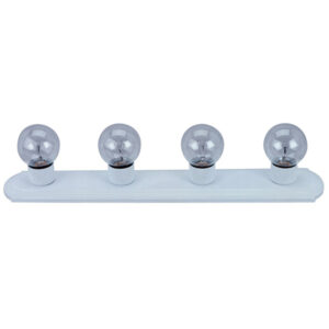 Vanity, IVLBS14 WH, 4 Light Bathroom Strip, 60W Type G, 24 IN W x 4 3/8 IN H
