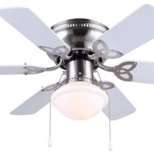 CFan 30", Twister BPT, Hugger, 6 Rev Blades, White/Bleached Oak, 60W Type A