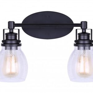 Carson 2 Light Vanity, Black Finish