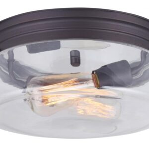 Albany 2 Light Flush Mount, Bronze Finish