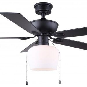 Colette 42 in. Indoor Standard Matte Black Ceiling Fan with Vintage LED Bulbs Included