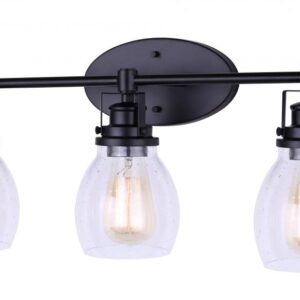 Carson 3 Light Vanity, Black Finish