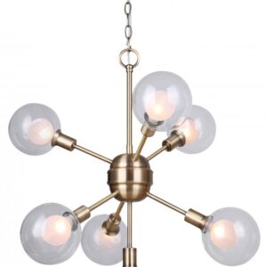 ESTELLA, 7 Lt Chain Chandelier, Double Glass, 40W Type G9, 21 3/4" W x 23" H