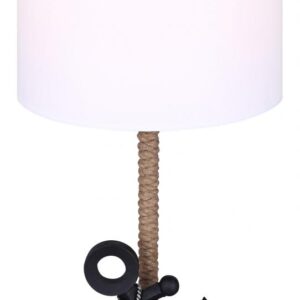 Sidro 1 Light Table Lamp with Matte Black Finish and White Shade