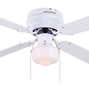 CFan 42", Neptune, White, Hugger, 1 Light