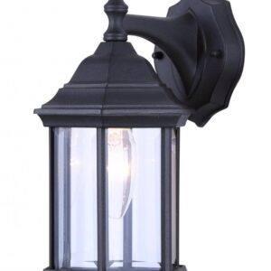 Outdoor, IOL4 BK, 1 Bulb Downlight, Clear Bevelled Glass Panels, 100W Type A
