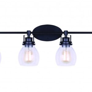 Carson 4 Light Vanity, Black Finish