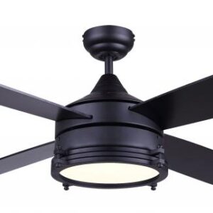 CFan 52", SIMON MBK, 4 Matte Black blades, Dual Mount, 1x18W Integrated LED, 1000Lumen, 3000K