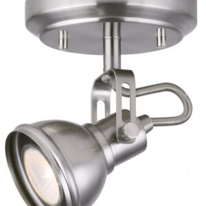 Polo 1-Light Track Fixture for Ceiling/Wall with Adjustable Head, Brushed Nickel Finish