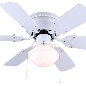 CFan 30", Twister WH, Hugger, 6 Rev Blades, White/Bleached Oak, 60W Type A