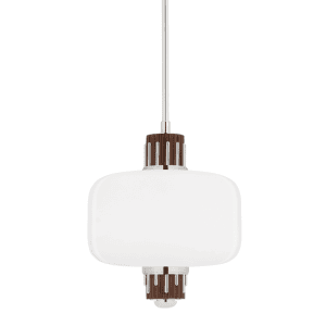 1 LIGHT PENDANT W/ LIGHT WALNUT ACCENT